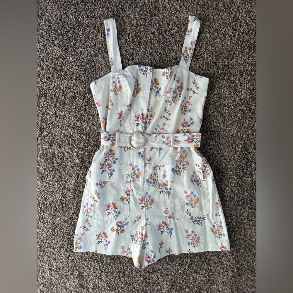 House of Harlow 1960 Floral linen romper